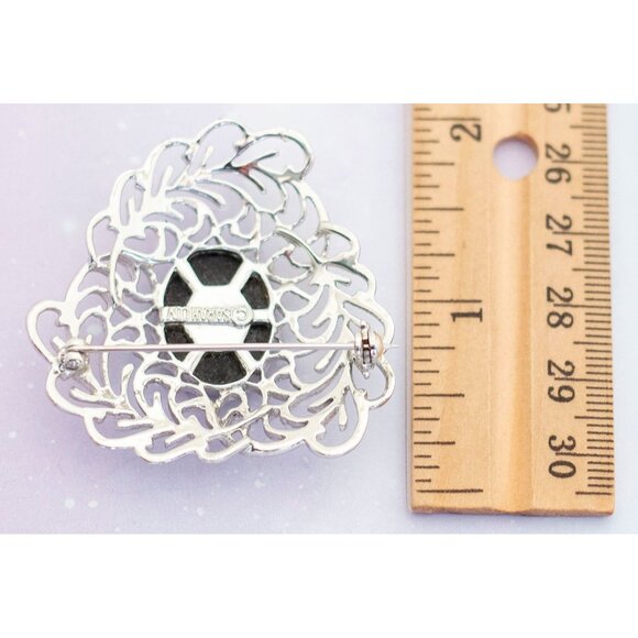 Art Nouveau Mermaid Shell Brooch | Silver Tone Brooch | Sarah Coventry | J3 - Picture 2 of 2